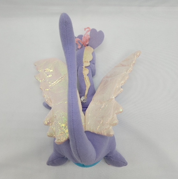 2002 Barbie Penelope the Dragon Iridescent Wings Rapunzel Pouch Plush 7" - Picture 4 of 11